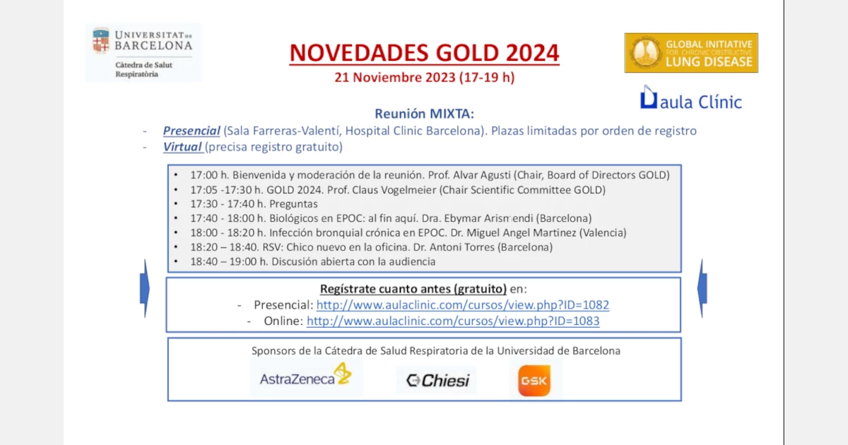 NOVEDADES GOLD 2024 – 21 Noviembre 2023. 17-19h